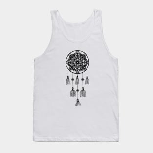 Black dreamcatcher over soft pink Tank Top